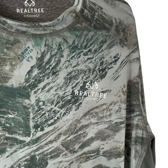 Realtree Fishing Men's Camo Long Sleeve Shirt Gray Green Outdoor Gorpcore - Picture 5 of 8